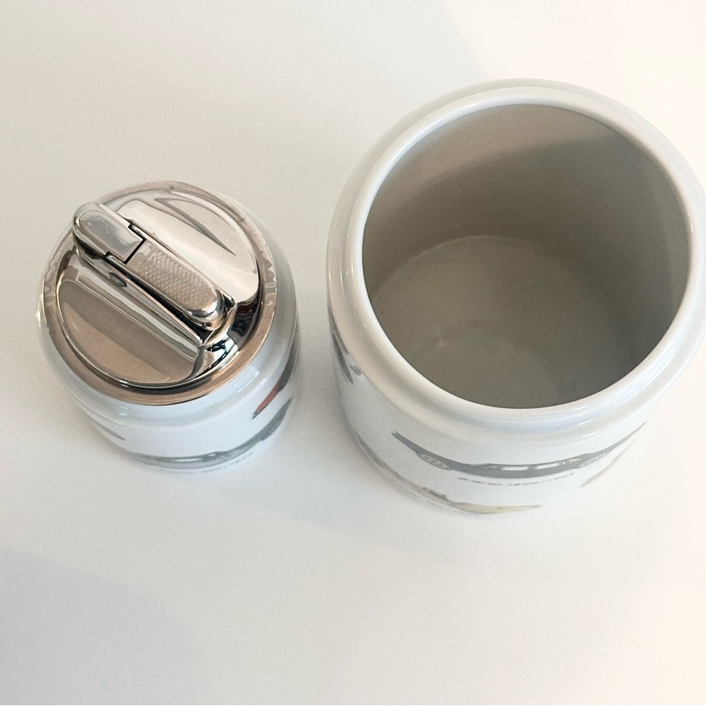 VTG BMW Germany Porcelain Tabletop Empty Lighter Cigarette Jar Automobiles READ! - Picture 6 of 15